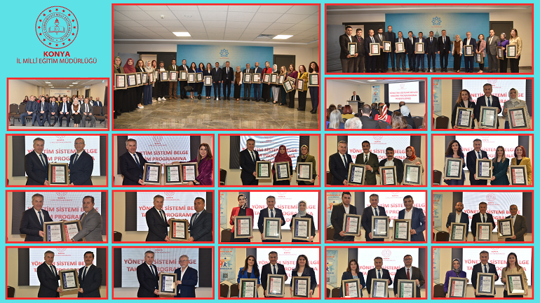 Konya İl Milli Eğitim Müdürü Yiğit okul ve kurumlara sertifikalarını verdi