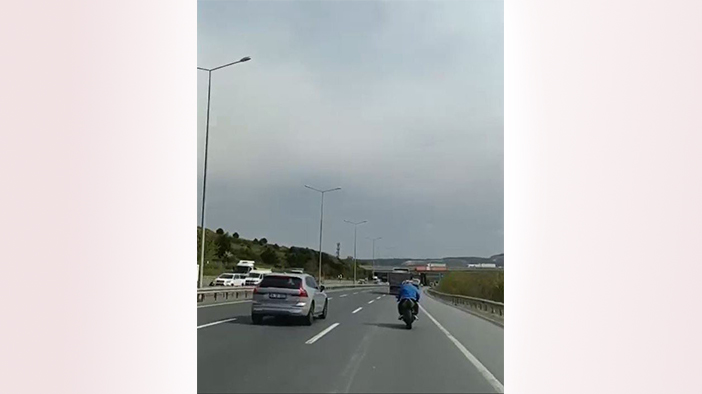 Motosikletlinin ölümle dansı kamerada