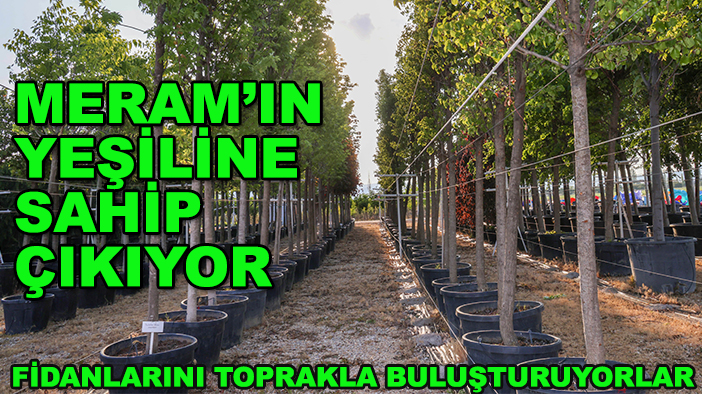 Meram’ın yeşiline sahip çıkıyor fidanlarını toprakla buluşturuyorlar