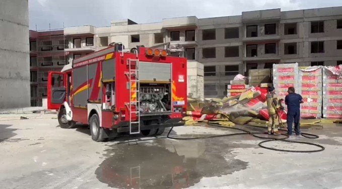 Başkentte inşaat halindeki binada yangın