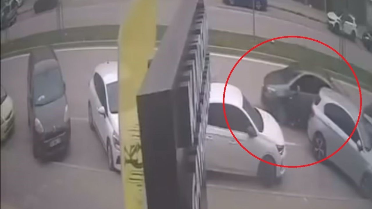 El freni çekilmeyi unutulan araç kazaya böyle karıştı