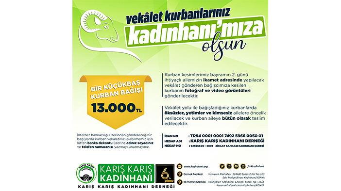 Kadınhanı’nda vekâlet yolu ile kurban kesimi