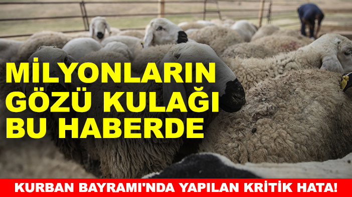 Kurban Bayramı'nda yapılan kritik hata! Milyonların gözü kulağı bu haberde