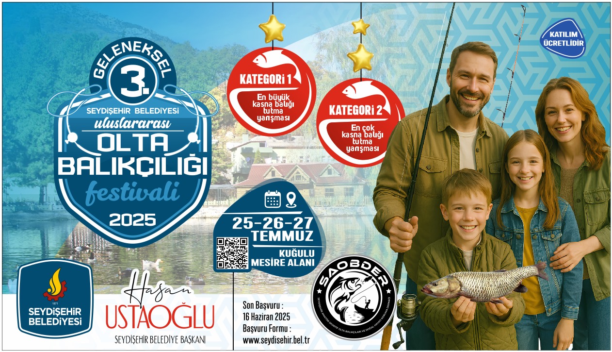 Seydişehir'de  "Olta Balıkçılığı Festivali" düzenlenecek