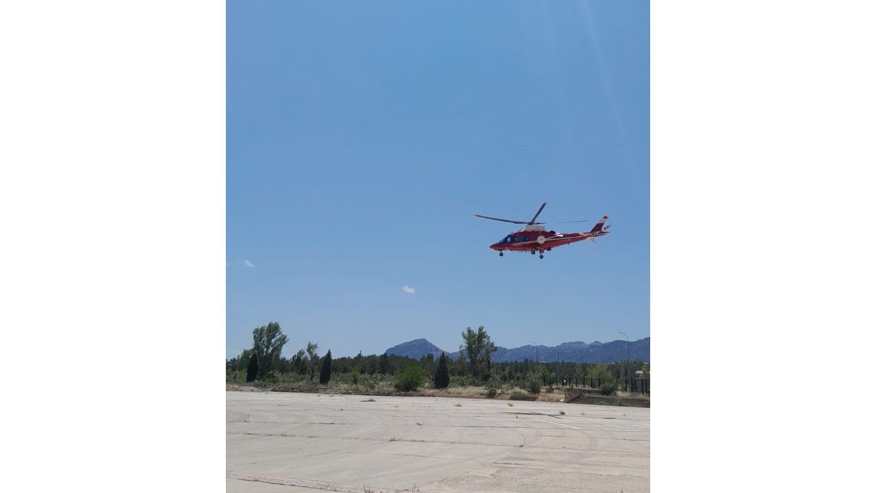 Ekmek fırınında kalp krizi geçiren kişi hava ambulansıyla Konya'ya sevk edildi