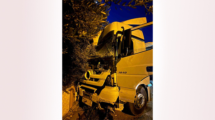 TIR sürücüsü uyudu, ortalık savaş alanına döndü (VİDEOLU)