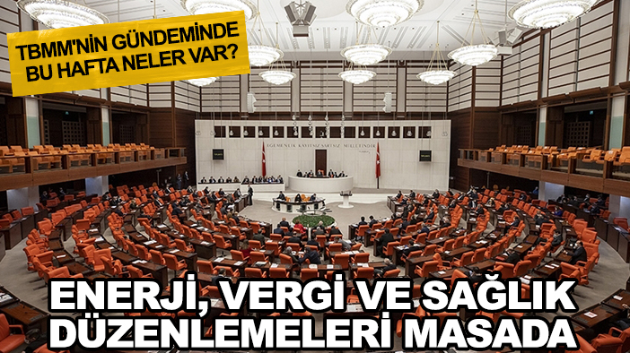 TBMM'nin gündeminde bu hafta neler var? Enerji, vergi ve sağlık düzenlemeleri masada