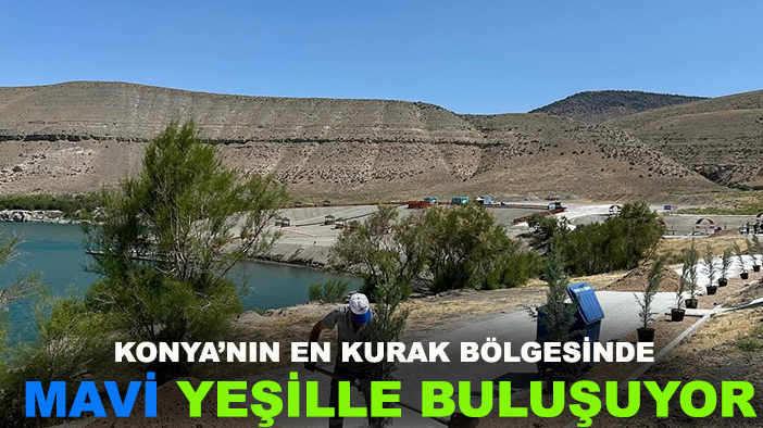 Konya’nın en kurak bölgesinde mavi yeşille buluşuyor