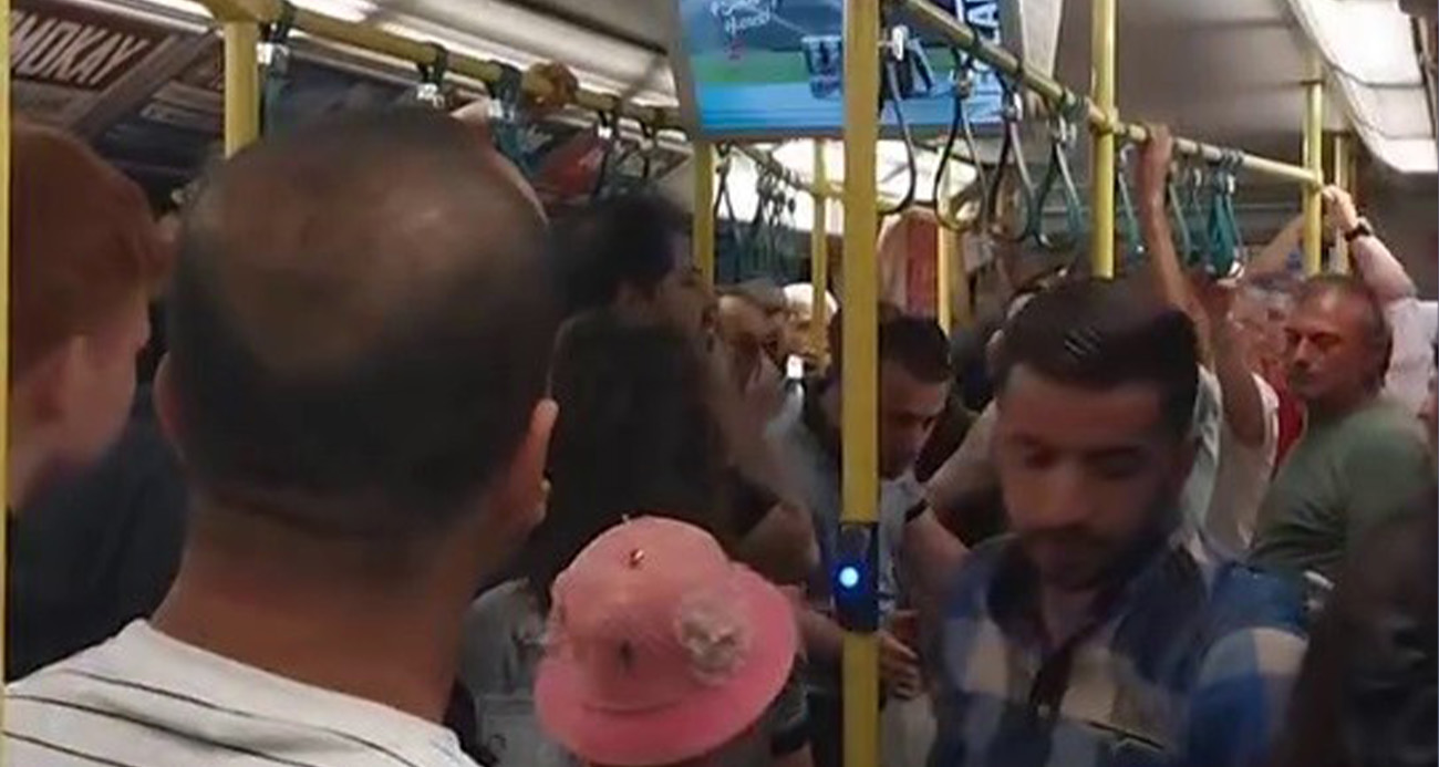 Metroda yer verme tartışması çıktı, ortalık karıştı...