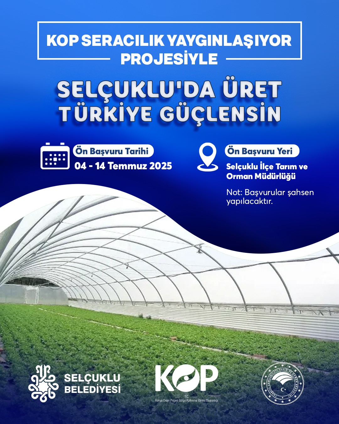 Konya'da seracılık yaygınlaşıyor projesine başvurular başladı