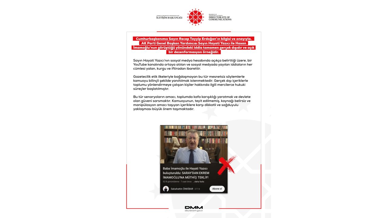 AK Parti Genel Başkan Yardımcısı Yazıcı'dan gazeteci Önkibar'ın iddialarına yalanlama