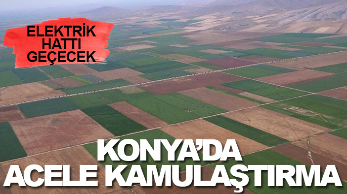 Elektrik hattı geçecek: Konya'da acele kamulaştırma