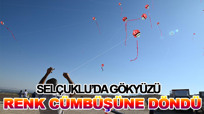 Selçuklu'da gökyüzü renk cümbüşüne döndü