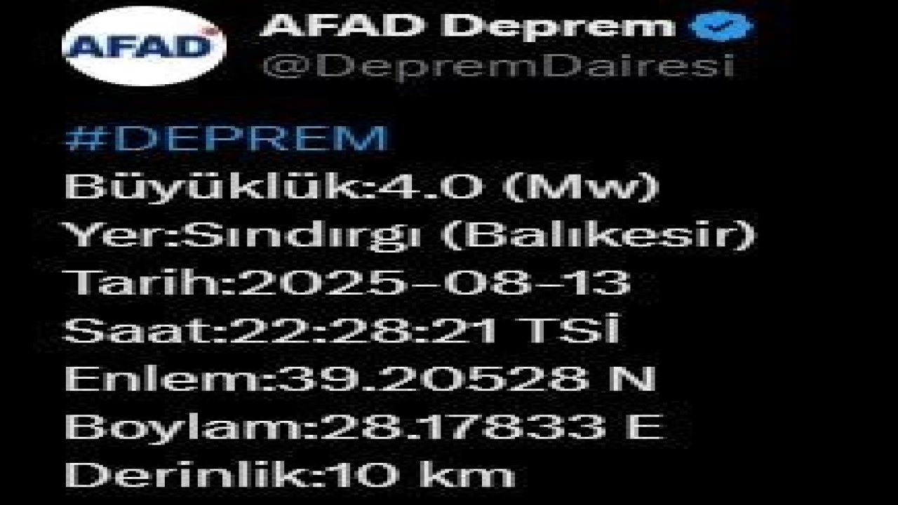 Balıkesir’de yine deprem oldu!