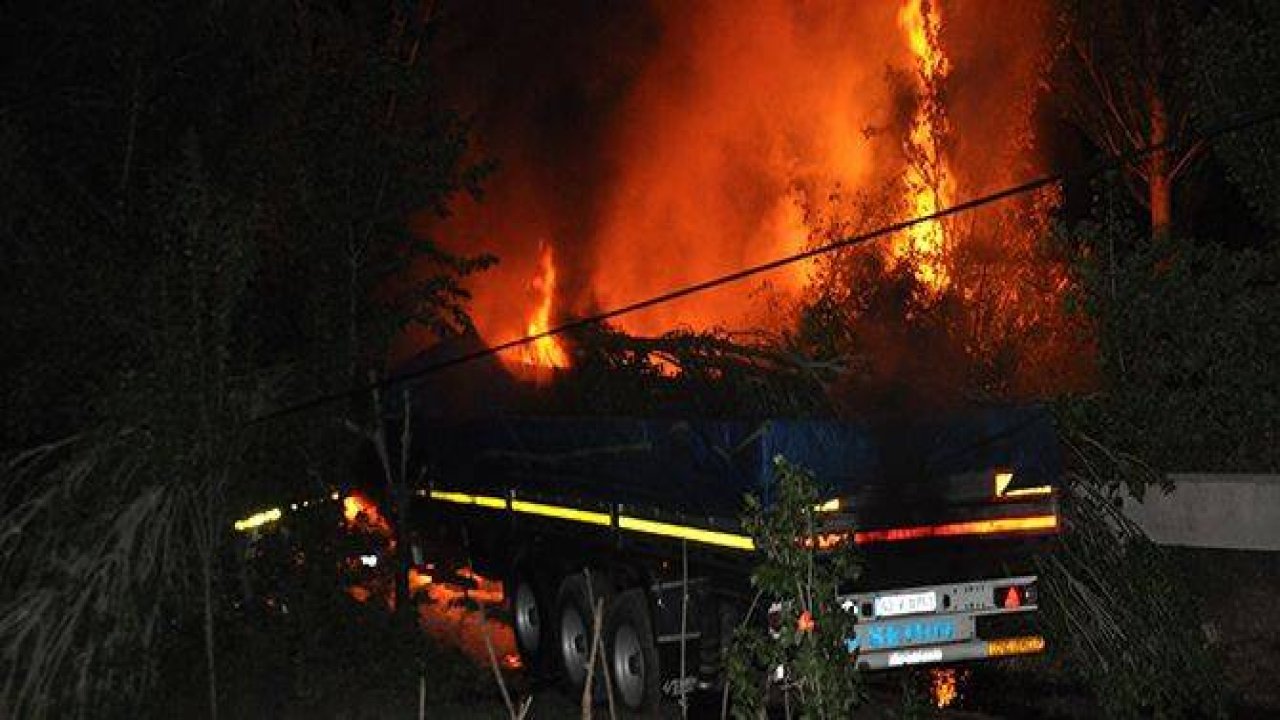 KAZA YAPAN TIR ALEV ALEV YANDI