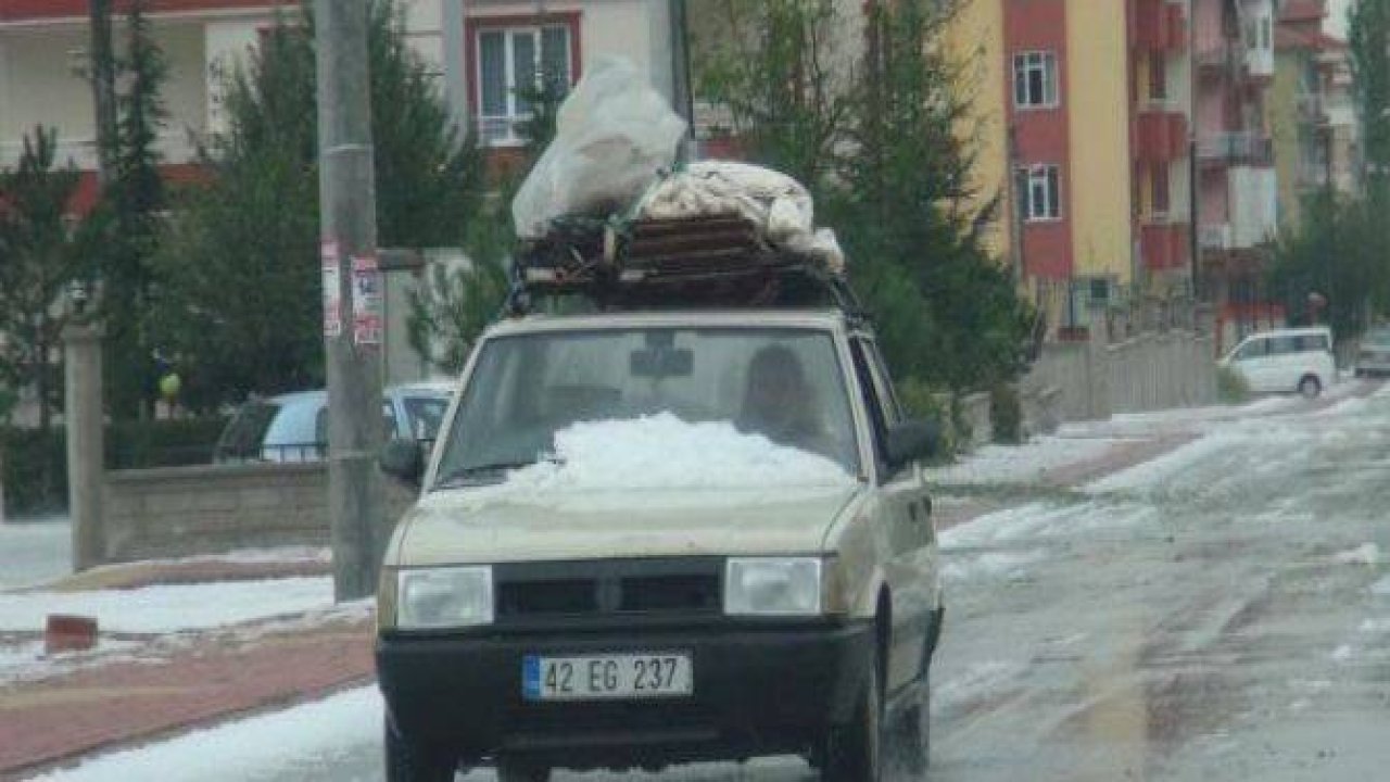 Dolu Konya'yı beyaza bürüdü