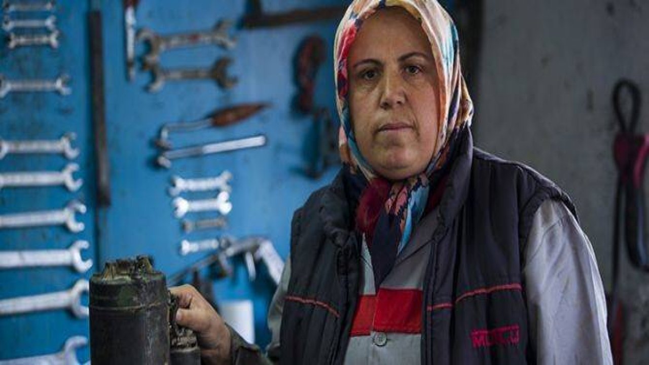 Oto sanayinin Gülsüm ustası