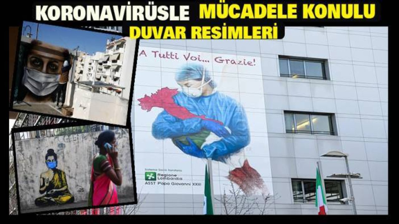 Koronavirüsle mücadele konulu duvar resimleri