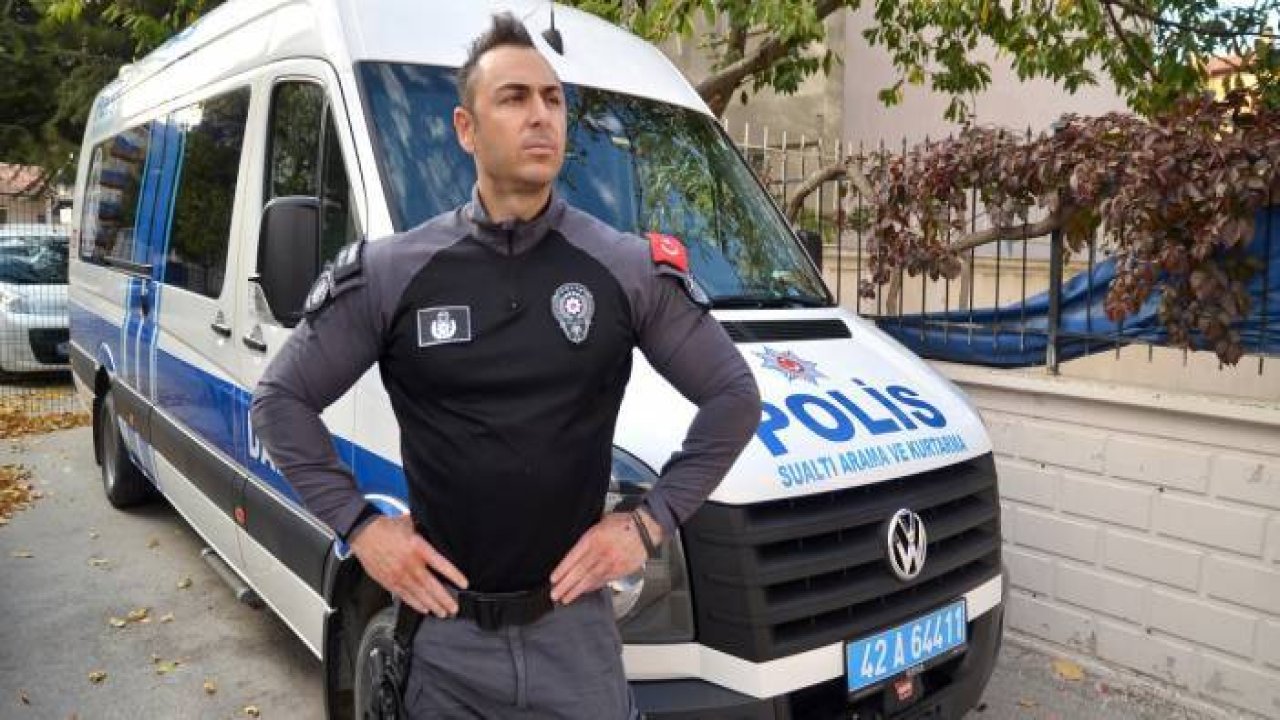 Konya Emniyetinin "kurbağa adam"ı vücut geliştirmede de iddialı