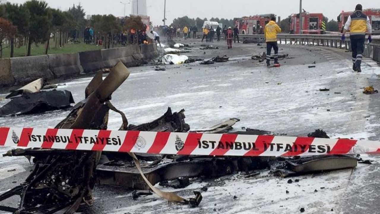 Düşen helikopter böyle alev aldı