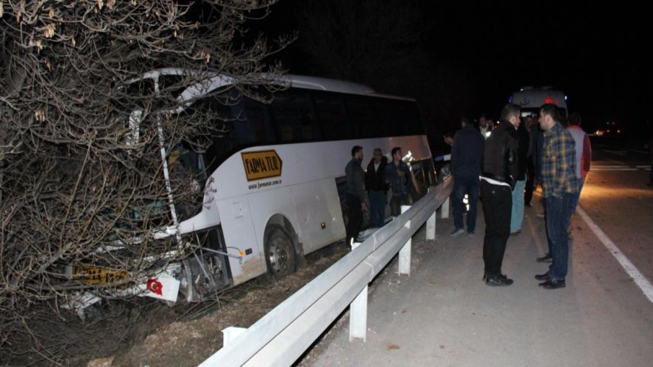 Konya’da tur otobüsü kaza yaptı: 15 yaralı