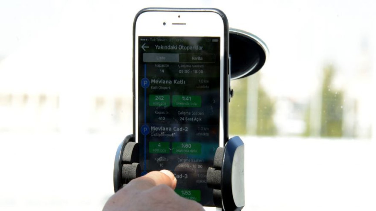 Konya'da sürücülere mobil uygulamadan otopark bulma kolaylığı