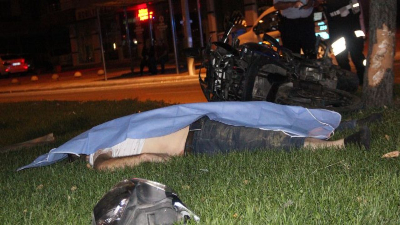 Motosiklet ağaca çarptı:1 ölü, 1 ağır yaralı