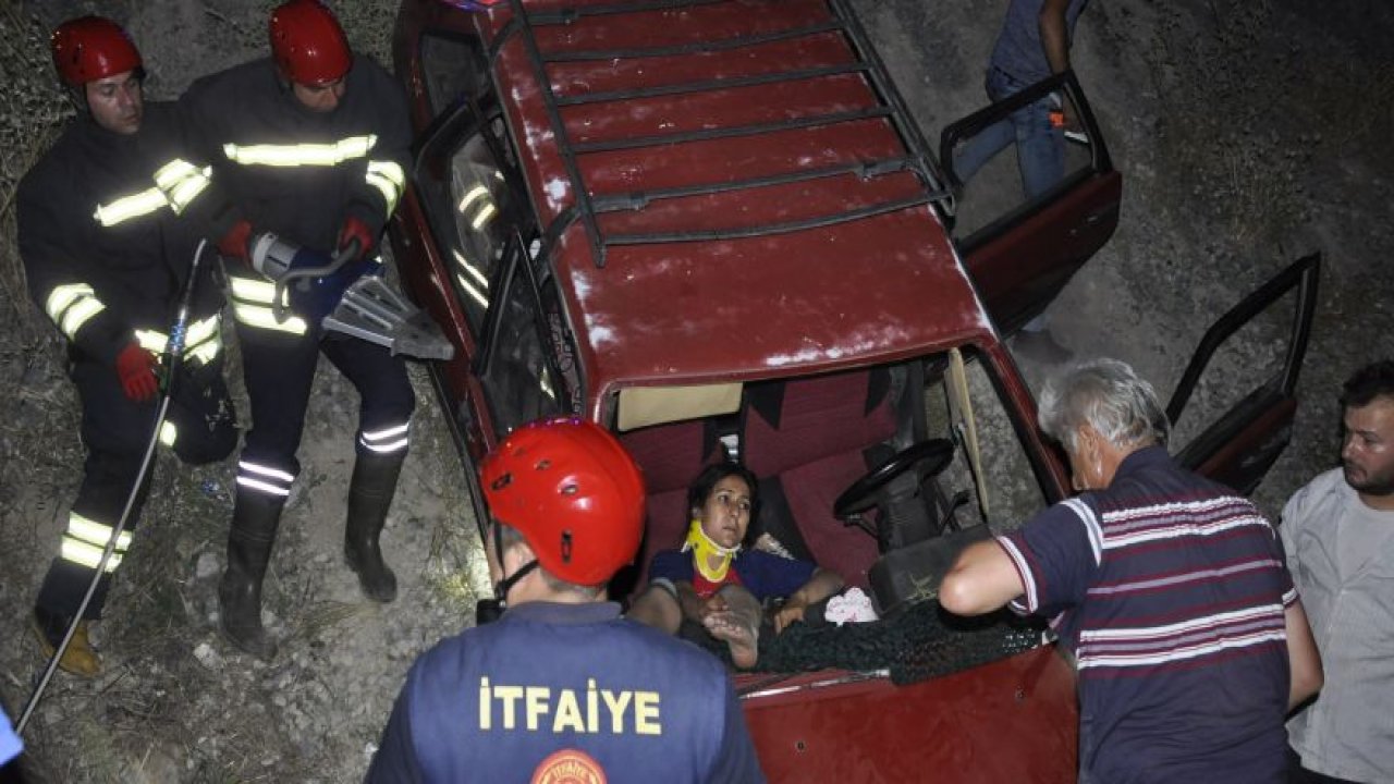 Konya'da otomobil şarampole devrildi: 4 yaralı