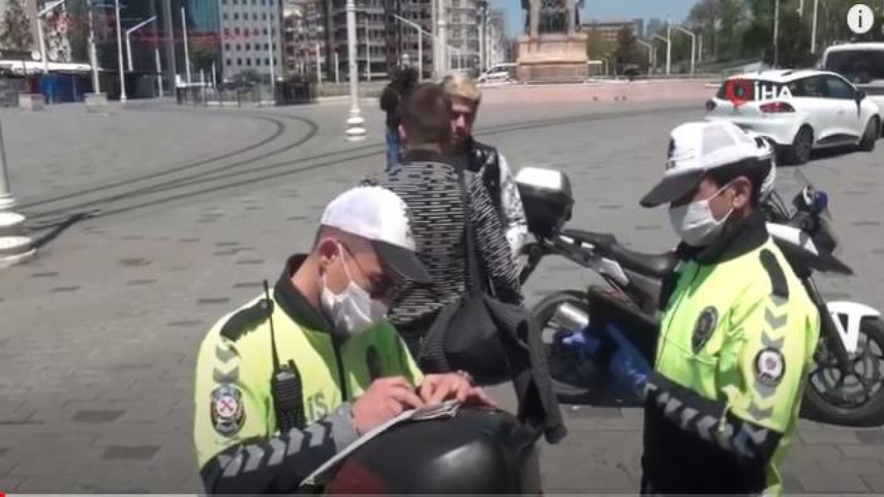 Taksim'de Sokağa Çıkma Kısıtlamalarına Uymayan 3 Kişiye Toplam 9 Bin 450 Lira Para Cezası