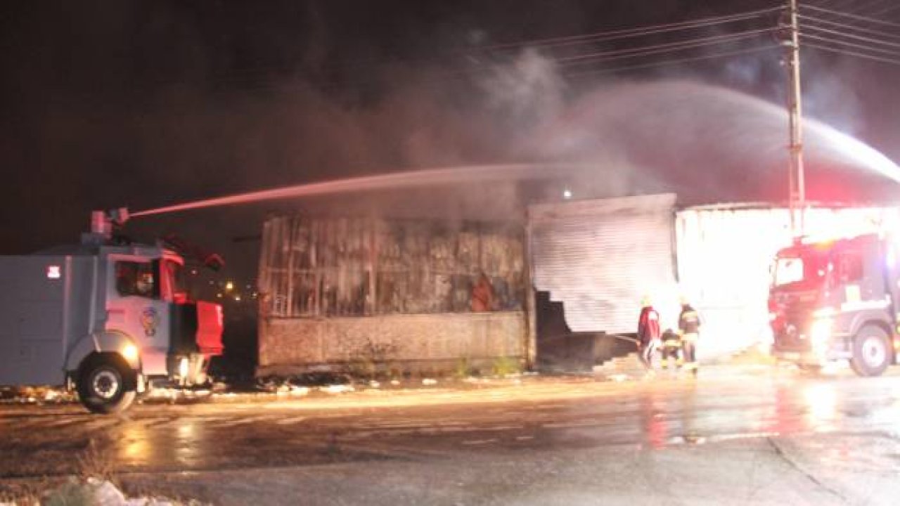 Yalıtım malzemesi bulunan iş yerinde korkutan yangın