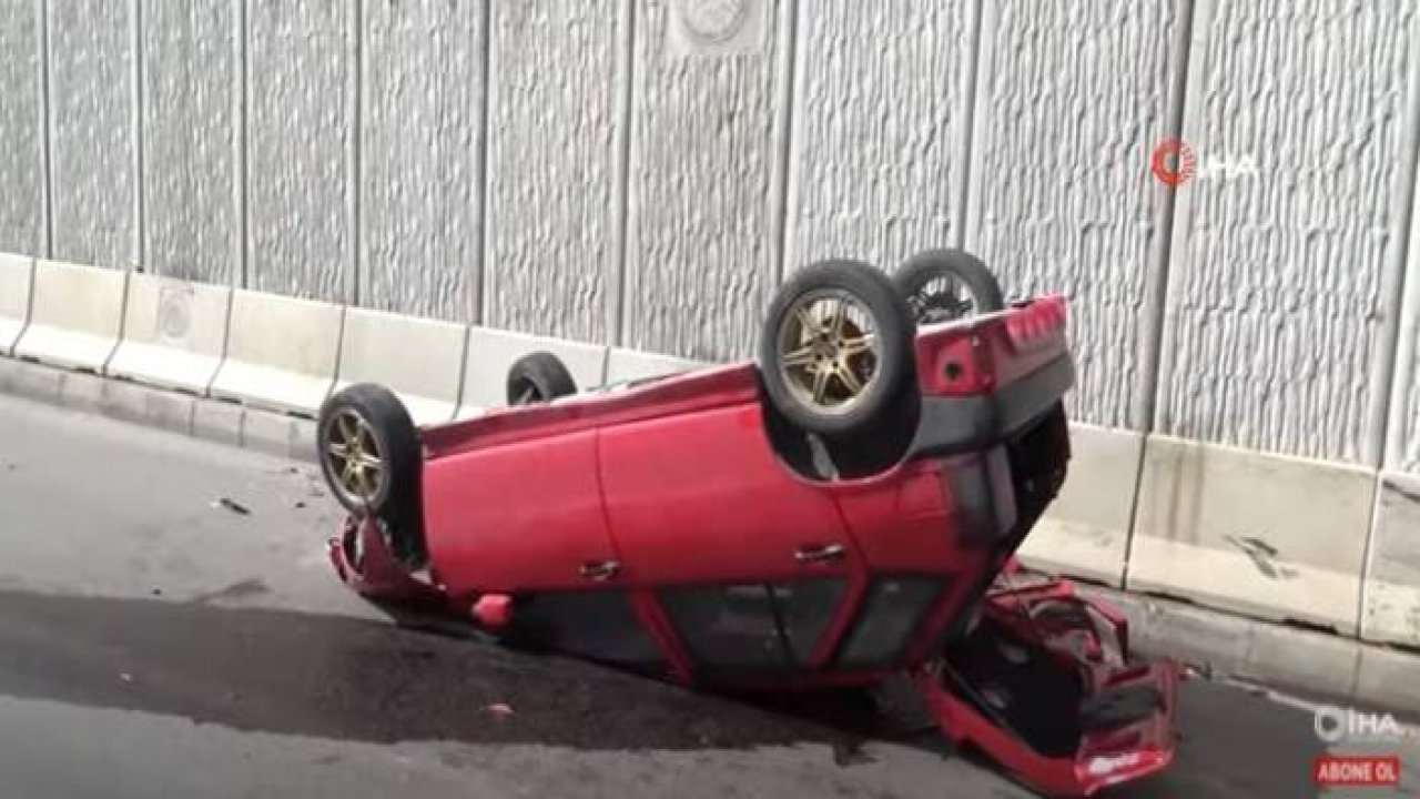 Kontrolden Çıkan Araç Takla Attı, Anne ve Oğlu Yaralandı