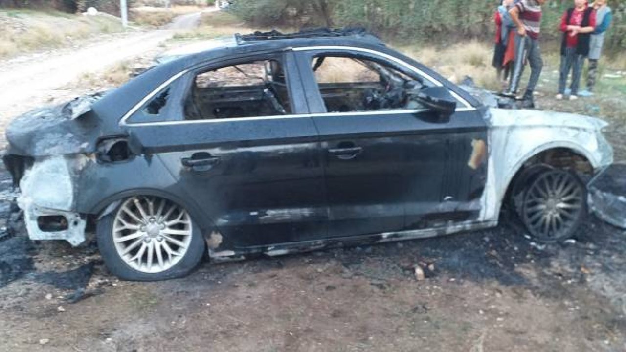 Konya’da otomobil alev alev yandı