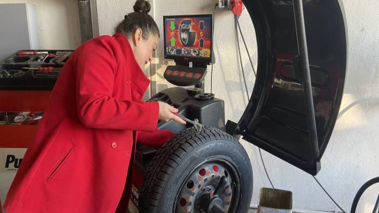 Hayallerinin peşinden koştu, Konya’nın ilk 'lastikçi abla'sı oldu