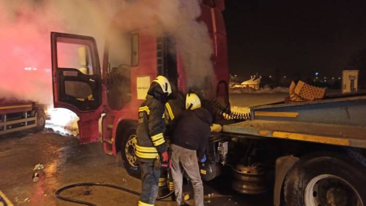 Konya’da park halindeki tırda yangın