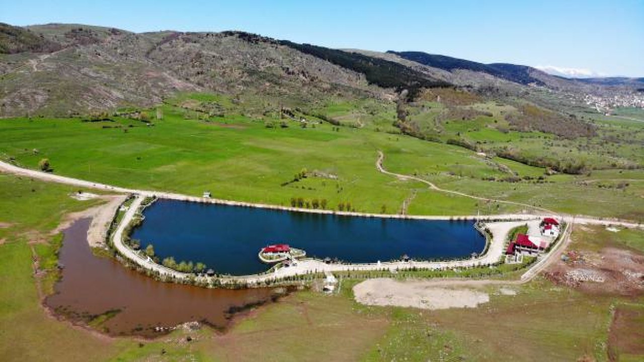 Yeşilliğin ortasındaki gölet, manzarası ile hayran bırakıyor