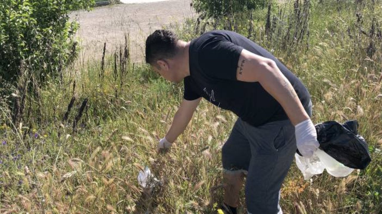 Hem spor yapıyor hem çevresini temizliyor