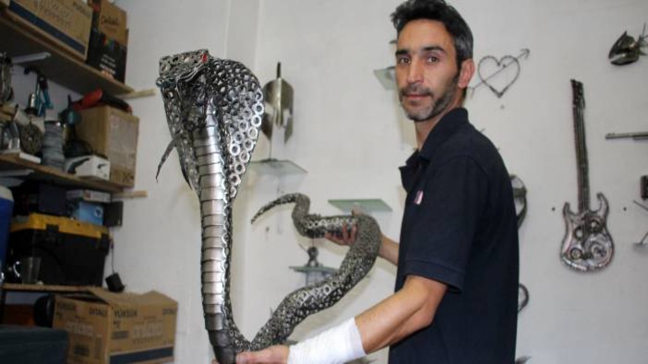 Atık metallerle müşterilerinin hayallerini sanata dönüştürüyor