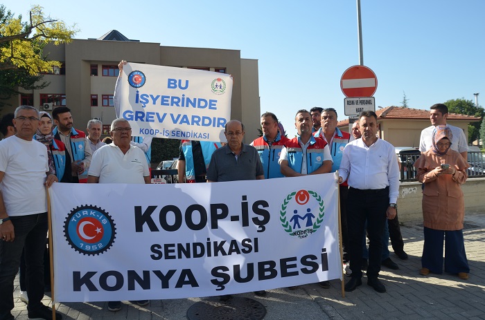 Konya'da çalışanları grevde