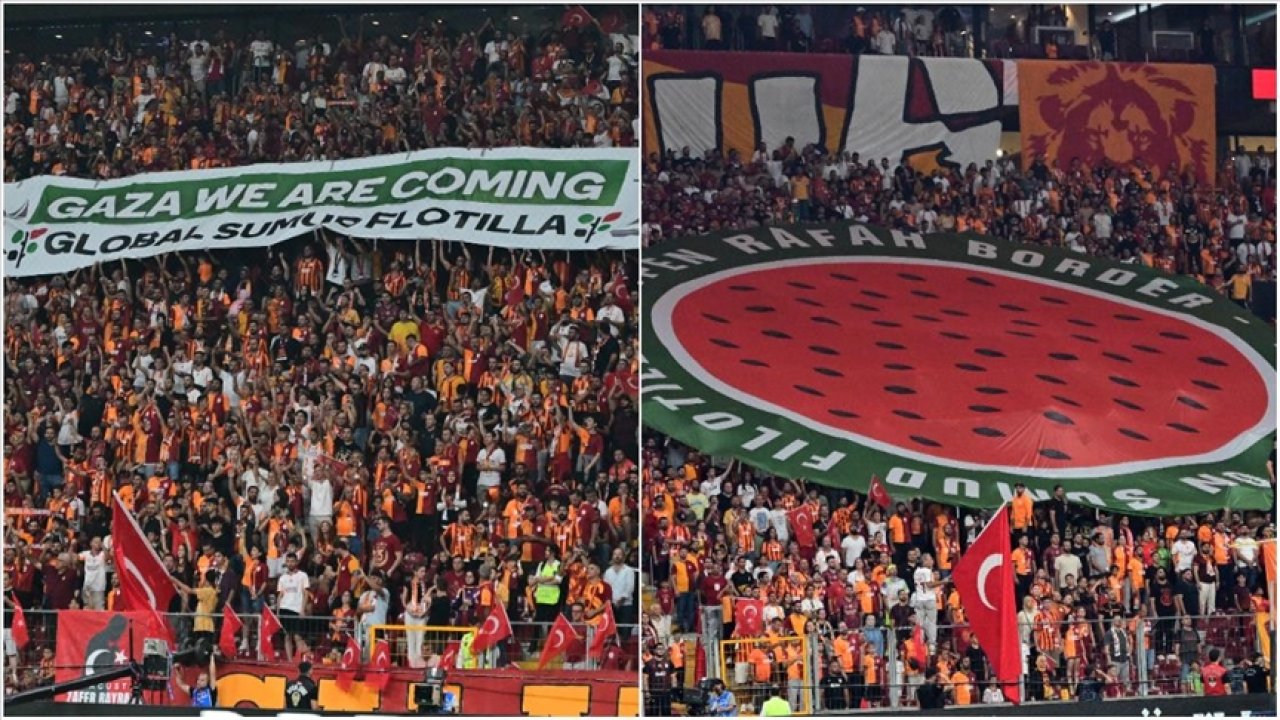 Sarı kırmızılı taraftarlar Filistin'i unutmadı
