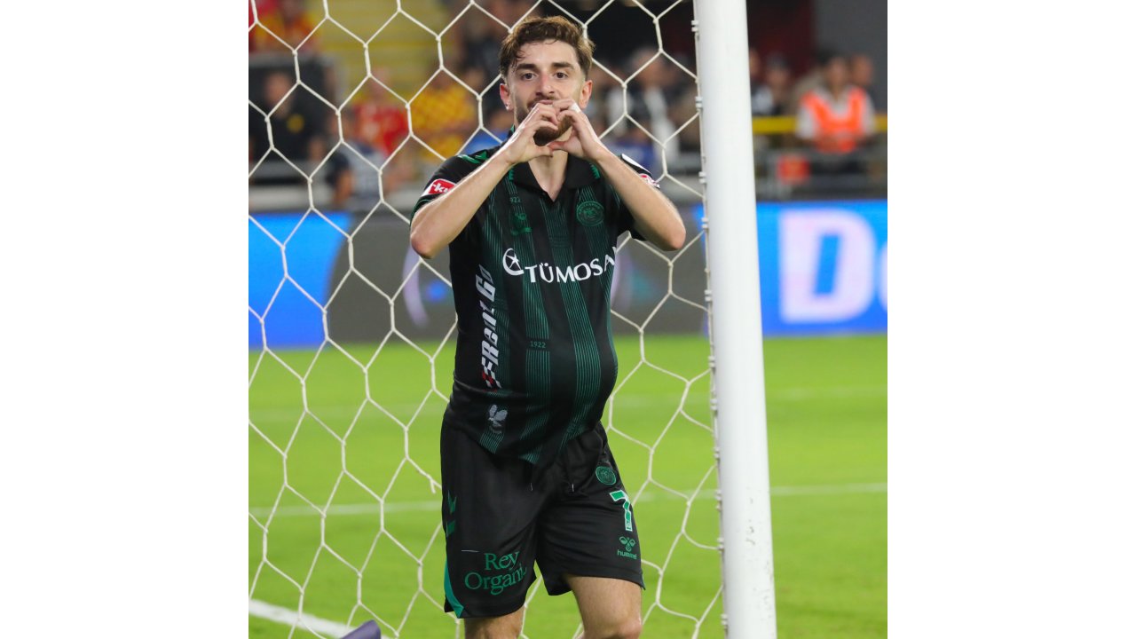 Konyasporlu Tunahan Taşçı,  Göztepe'ye attığı golü eşine armağan etti