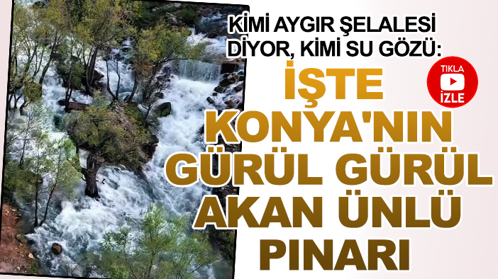 Kimi Aygır Şelalesi diyor, kimi su gözü: İşte Konya'nın gürül gürül akan ünlü pınarı (Tıkla&İzle)
