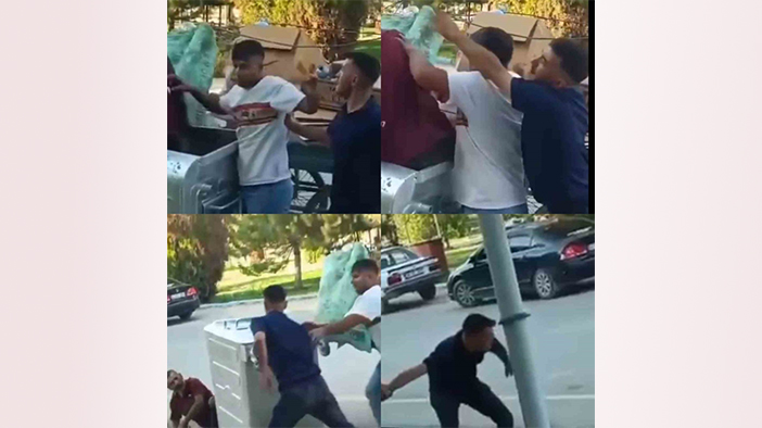 Çöpten atık toplayan şahıs darbedildi: O anlar kamerada