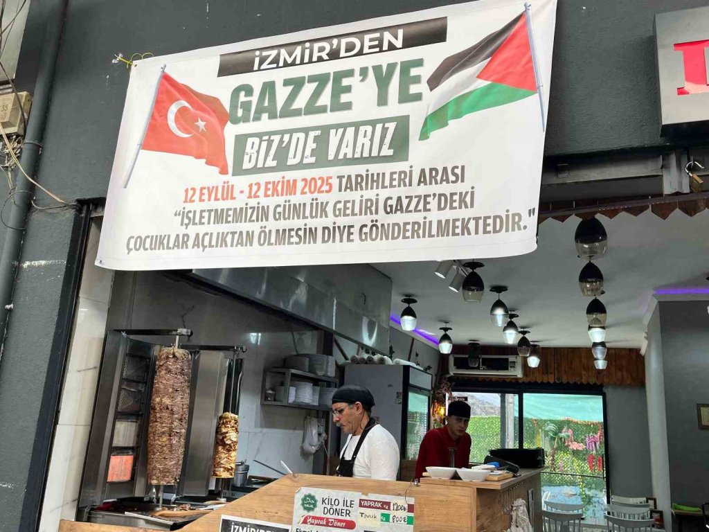 İzmirli dönerci bir aylık kazancını Gazze’ye bağışladı