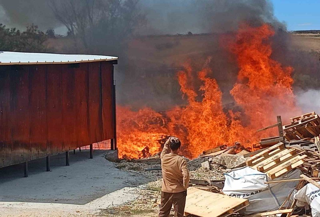 Tekirdağ’da palet fabrikasından alevler yükseldi!