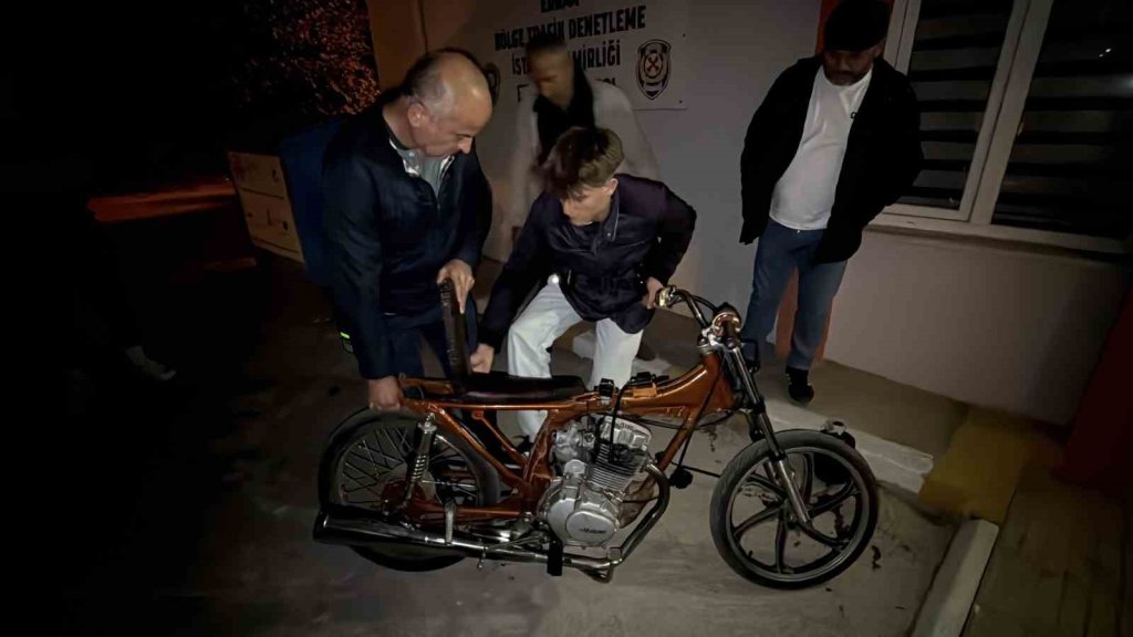 Bisikletini motosiklete çeviren gence ceza yağdı