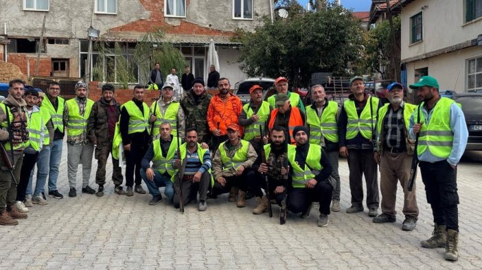 Konya'da artan yaban domuzları için sürek avı yapıldı