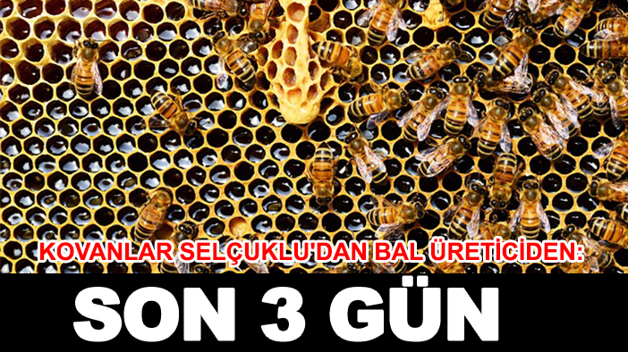 Kovanlar Selçuklu'dan bal üreticiden: Son 3 gün