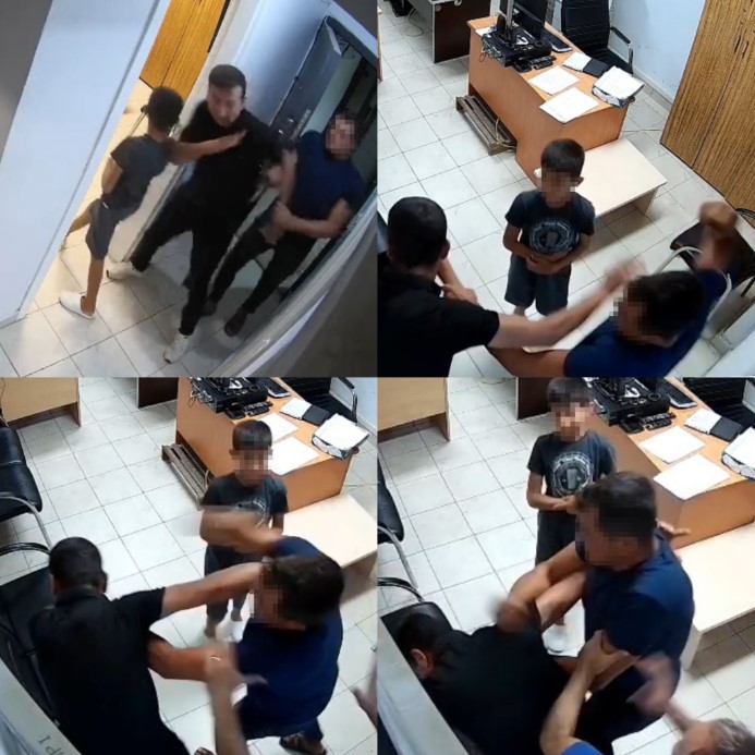 O anlar kamerada: Boşanma aşamasında kocaya, polis merkezinde kayınço dayağı