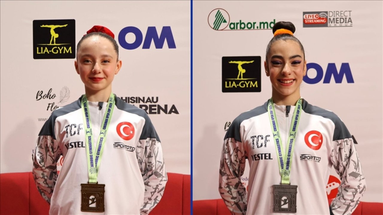 Milli aerobik jimnastikçiler, madalyaları kaptı