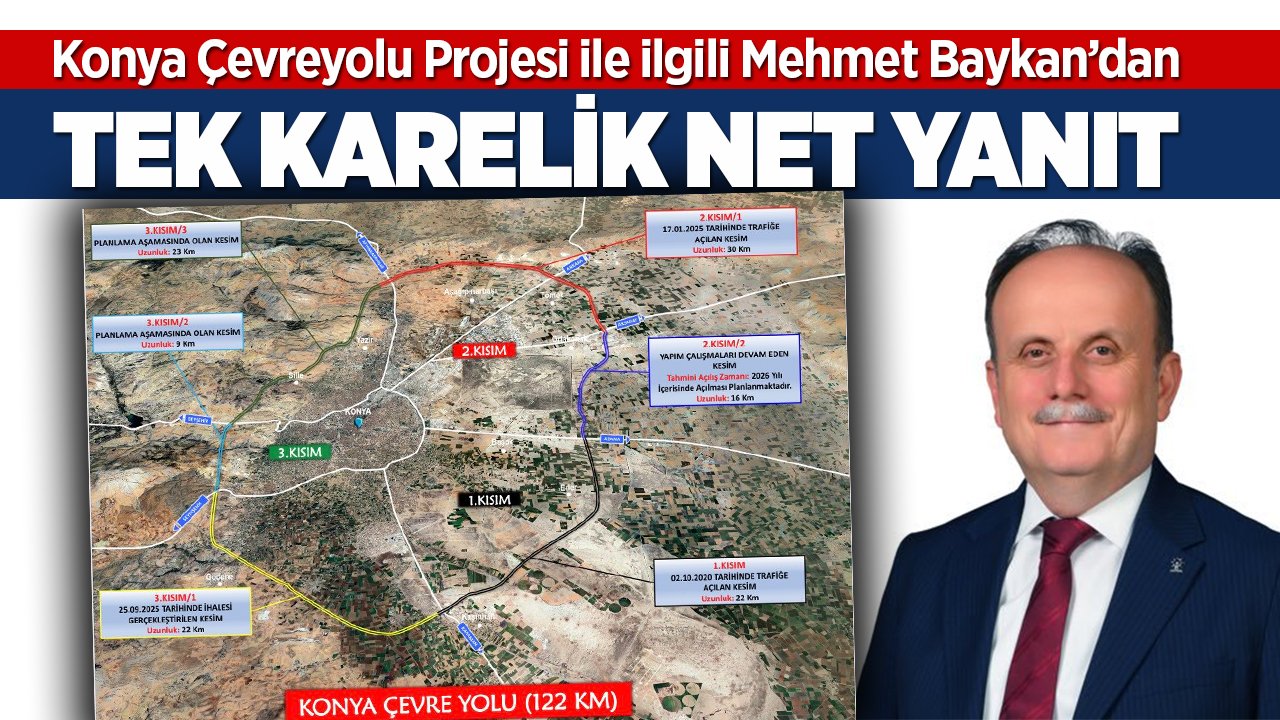 Konya’yı kucaklayacak yol projesinde son durumu tek karede anlattı